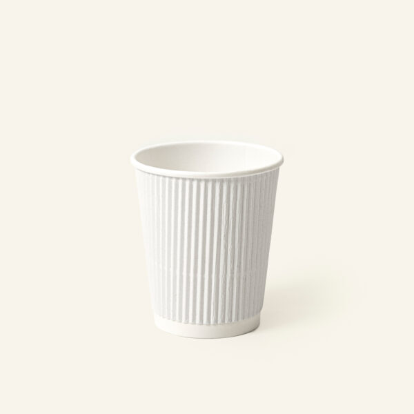 Double Wall White Ripple Coffee Cup
