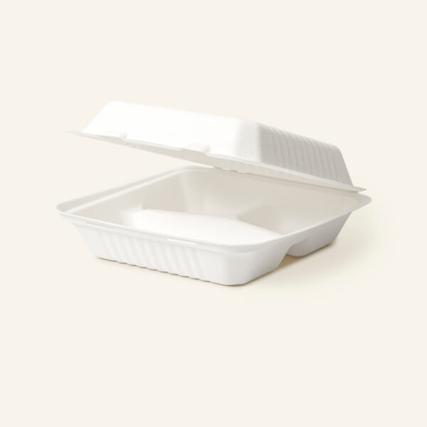 Bagasse 1200ml 3-Comp Clamshell