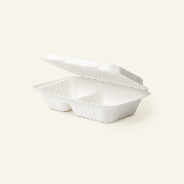 Bagasse Two Divider Clamshell