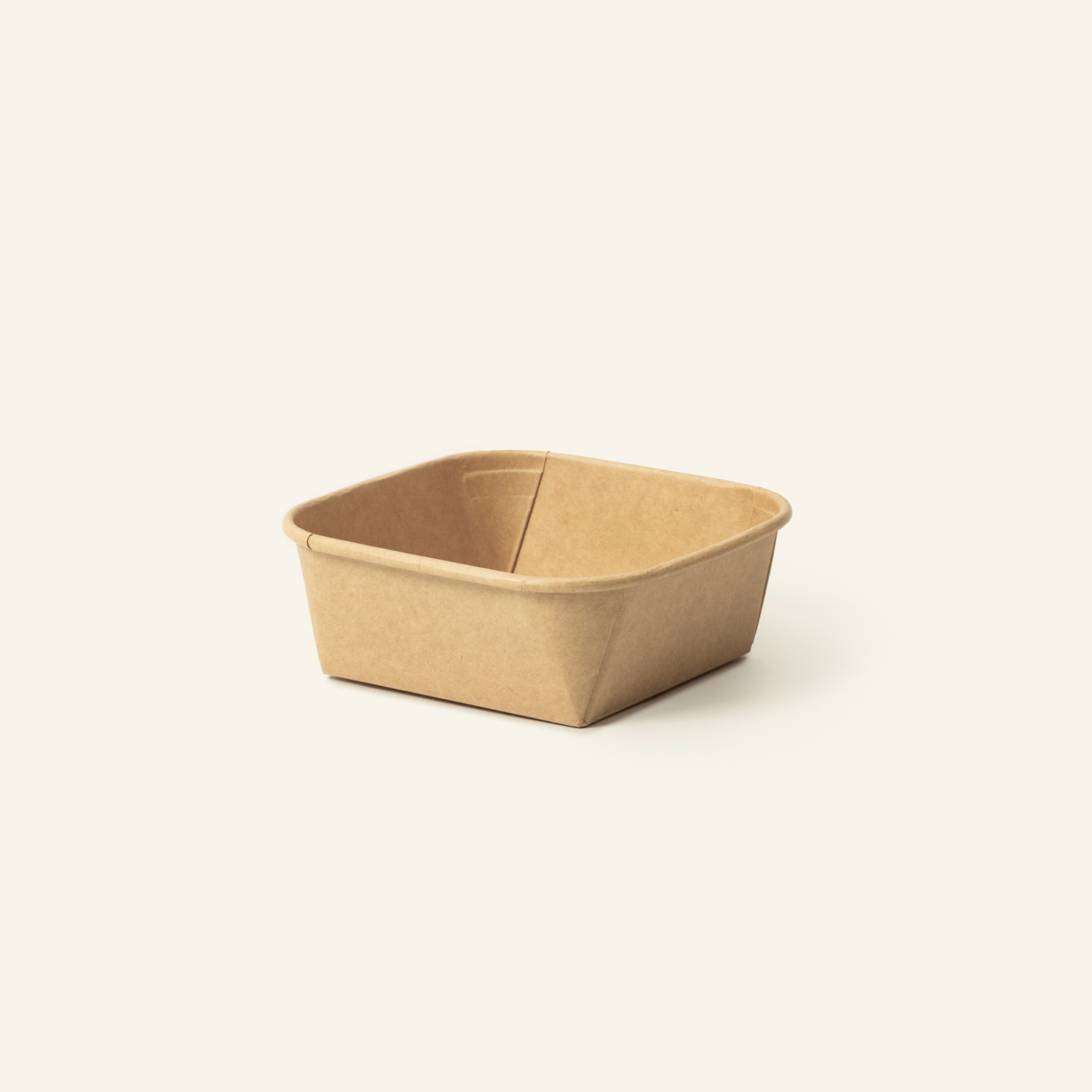 Kraft Paper Square Rounded Bottom Bowl
