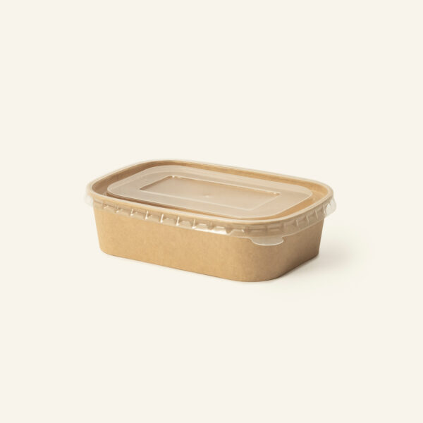 Kraft Rectangular Bowl & Lid Combo