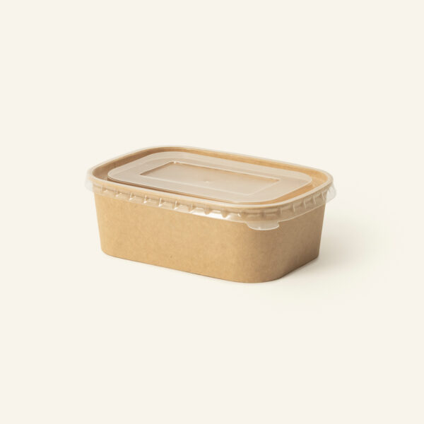 Kraft Rectangular Bowl & Lid Combo