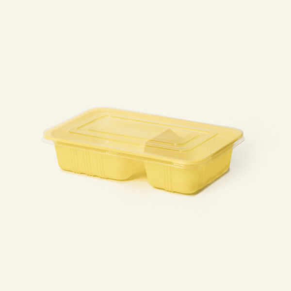 Yellow 2 Divider Tray & Lid