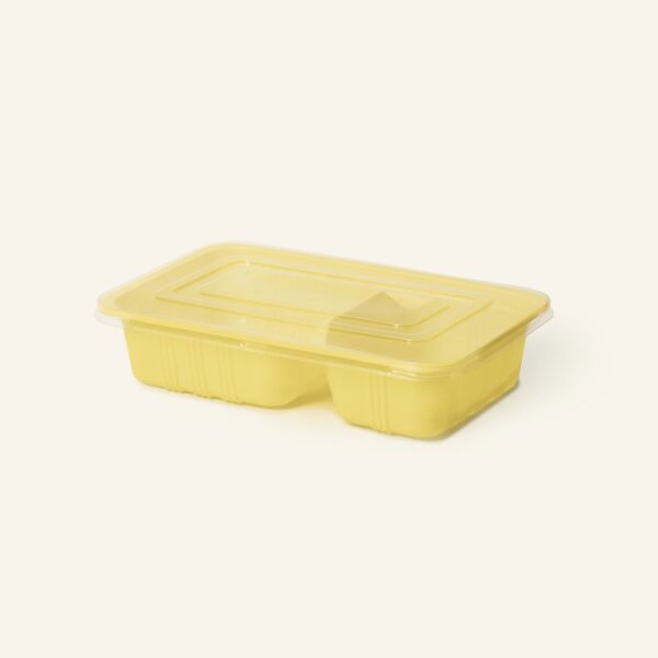Yellow 2 Divider Tray & Lid