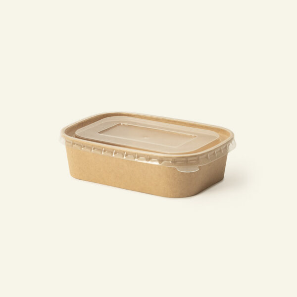 Kraft Rectangular Bowl & Lid Combo