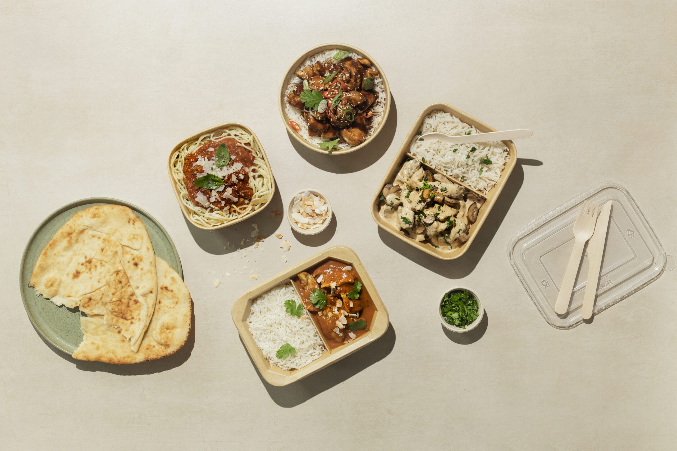 Packaging with food in it, resembling food packaging compliance